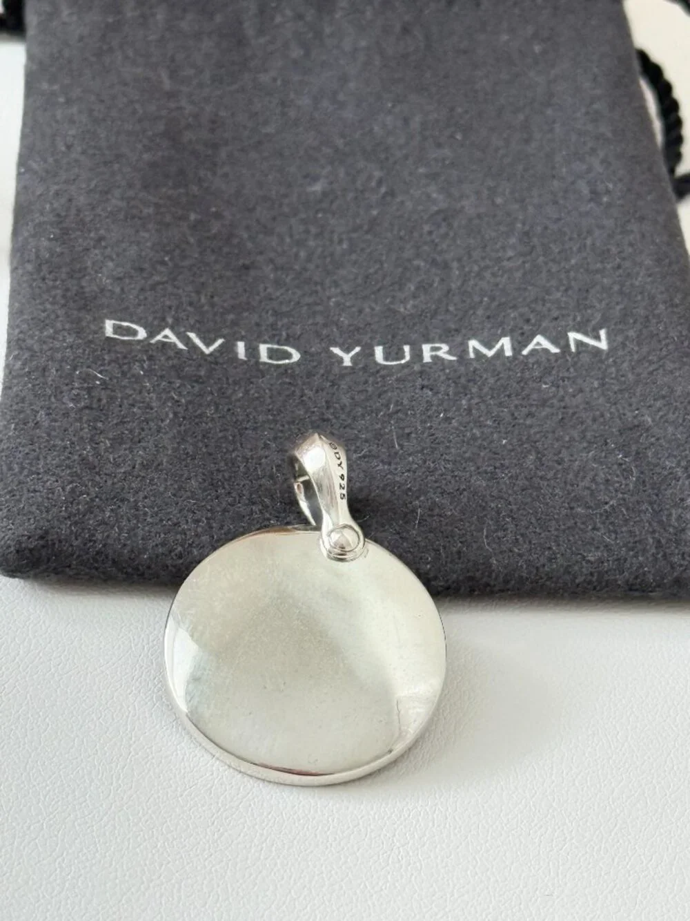 David Yurman .925 Sterling Silver Petrvs Wolf Pendant Amulet with Black Diamonds